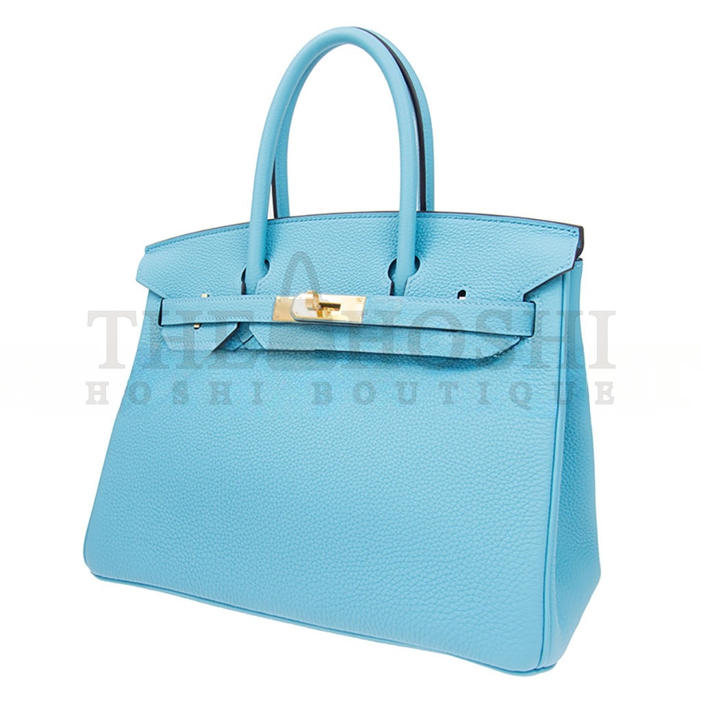 H**me5 BIRKIN 25 EPSOM LEATHER CANDY BLUE GOLD BUCKLE BAG H028369CC7N (25*20*13cm) Master Quality